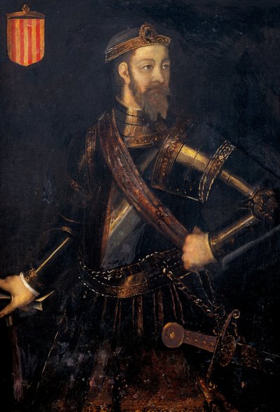 バルセロナ、ジェローナ、アウソナ伯爵ラモン（レイモン）・ボレル1世（972-1017）の肖像画 作： Filippo Ariosto