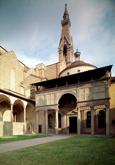 フィリッポ・ブルネレスキ（1377-1446）による「パッツィの礼拝堂」の眺め 作： Filippo Brunelleschi