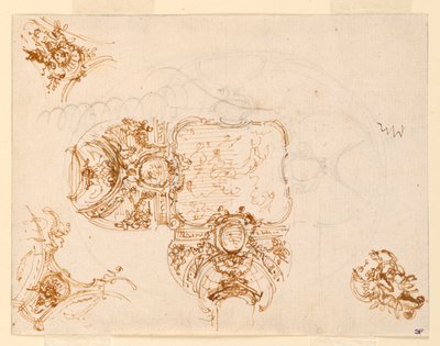 Salone di Stupinigi（ハンティングロッジのメインホール）の天井デザイン 作： Filippo Juvarra