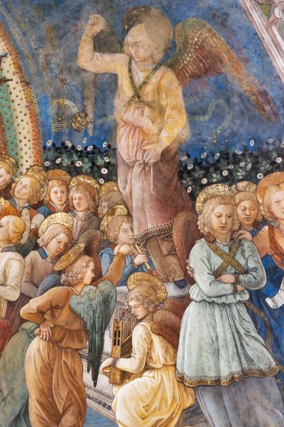 天使、マリアの戴冠式の詳細 作： Filippo Lippi