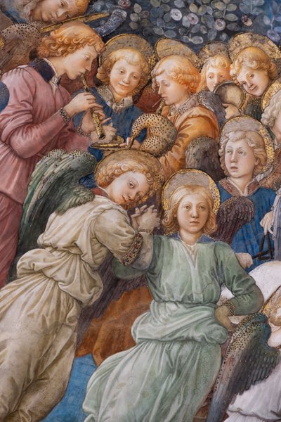 天使、マリアの戴冠式の詳細 作： Filippo Lippi