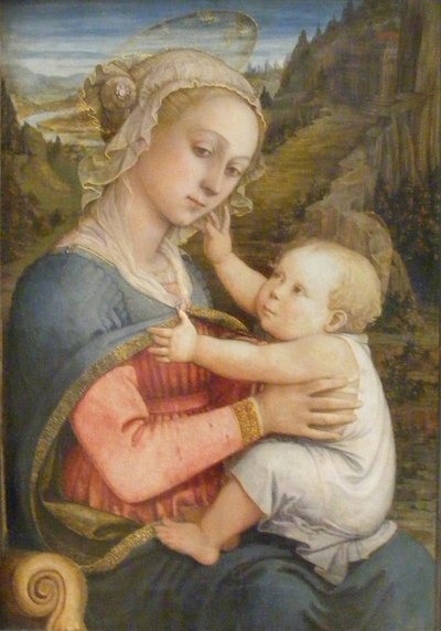 ドイツ語：Maria mit Kind 聖母子 作： Filippo Lippi