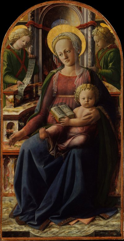 マドンナと子供が2人の天使に即位、ca。 1440。 作： Fra Filippo Lippi