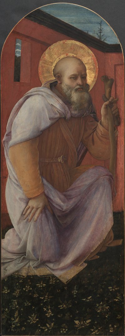 トリプティクのパネル: St. Anthony Abbot 作： Filippo Lippi