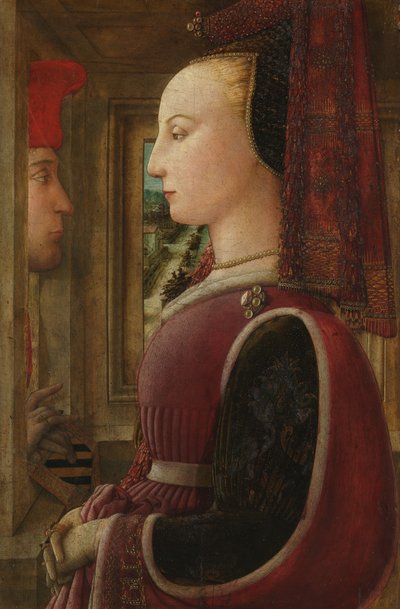 ケースメントで男性と女性のポートレート、ca。 1440。 作： Fra Filippo Lippi