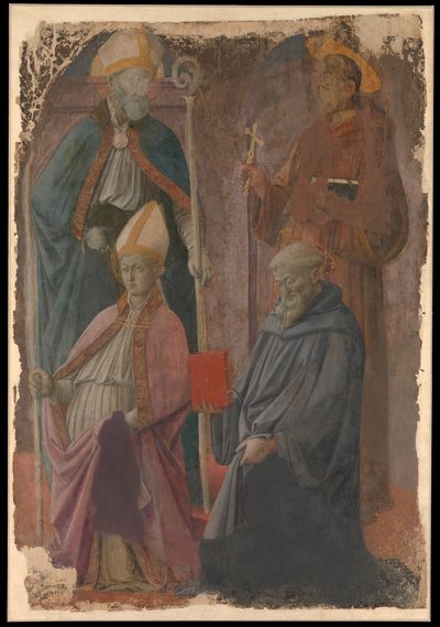 聖アウグスティヌスと聖フランシスコ、聖司教、聖ベネディクト。 作： Filippo Lippi