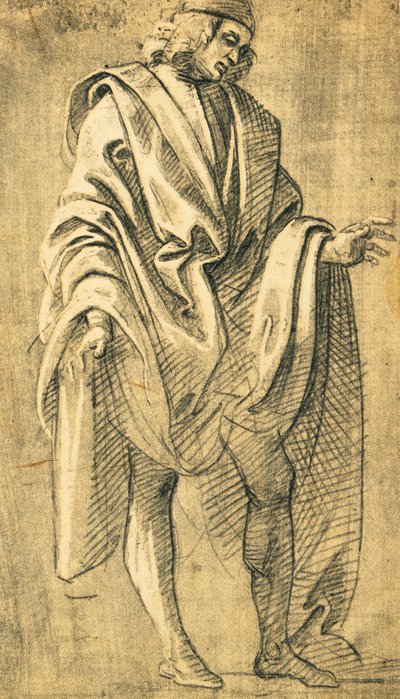 Estudo da figura humana masculina, desenho a lápis de Filippo Lippi (ca 1457-1504) 作： Filippo Lippi