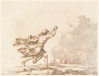 火に向かって走る若者 作： Filippo Marchionni
