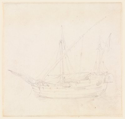 デッサン、帆船、1780年頃 作： フィリッポ・マルキオーニ