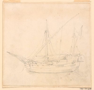 デッサン、帆船、1780年頃 作： フィリッポ・マルキオーニ