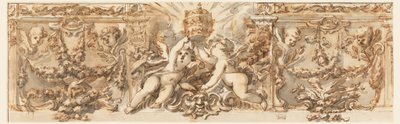 素描、フリーズの装飾、1770年頃 作： フィリッポ・マルキオーニ
