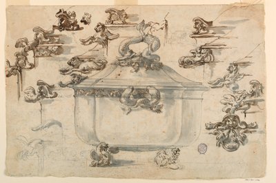 図面、銀製チュレンのデザイン、1769年 作： フィリッポ・マルキオーニ