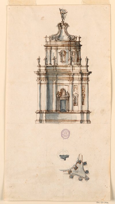 ドローイング、幕屋計画、1750-1775年 作： フィリッポ・マルキオーニ