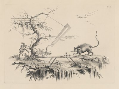 野獣を頭から尻尾まで切断する新装置 作： Filippo Morghen