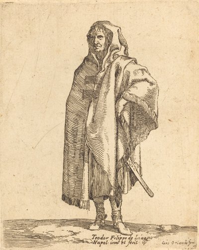 長いマントを着た立っている兵士 作： Filippo Napoletano