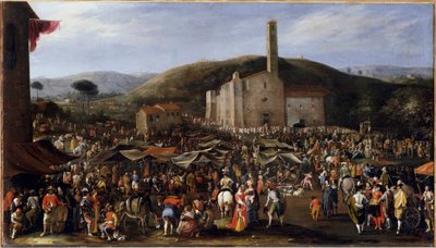 インプルネータの縁日。サン・ルカの市を訪れるコジモ2世・デ・メディシス公爵、1620年頃（絵画 作： Filippo Napoletano