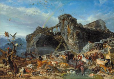 洪水の後：1867年の箱舟からの動物の出口 作： Filippo Palizzi