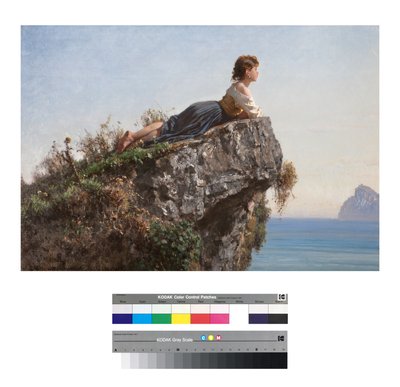 ソレントの岩の上の少女 作： Filippo Palizzi