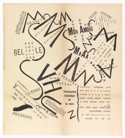 リバティの単語母音子音番号。 1915 年、未来派のフリー ワーダー。 作： Filippo Tommaso Marinetti