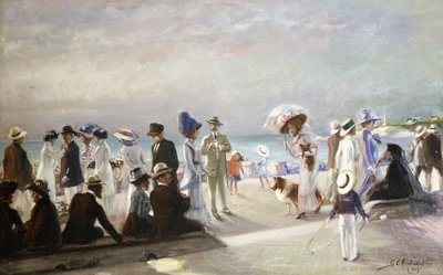 ビーチ シーン; Scene de Plage 作： Firmin Marcelin Michelet