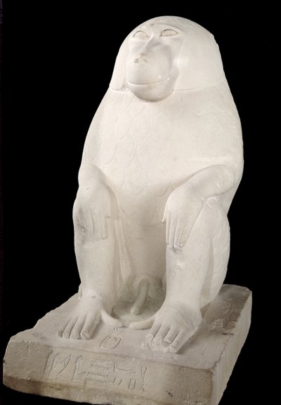 ヒヒ、中王国、おそらく第7王朝（石灰岩） 作： First Intermediate Period Egyptian