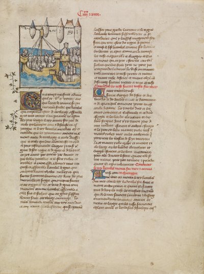 スペインへ向かうハンニバル艦隊 作： First Master of the Bible historiale of Jean de Berry