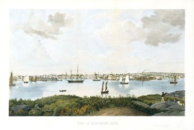 マサチューセッツ州グロスターの眺め、c。 1856年（クロモリトグラフ） 作： Fitz Henry (attr.to) Lane