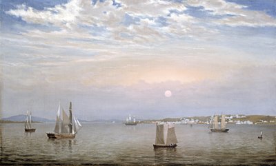 キャスティンハーバーアンドタウン、1851 作： Fitz Henry Lane