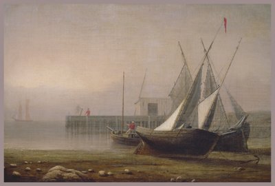 干潮時の漁船、1850年代頃 作： Fitz Henry Lane