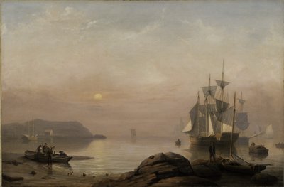 霧の中の日の出、1852 作： Fitz Henry Lane