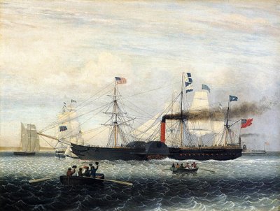 ブリタニア入りボストン港、1848 作： Fitz Henry Lane