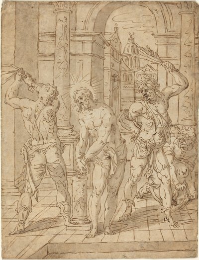 キリストのむち打ち 作： Flemish 17th Century after Hendrik de Clerck