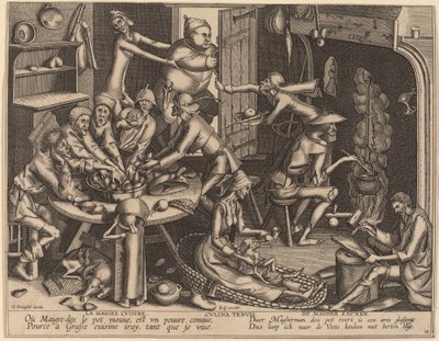 薄いキッチン 作： Flemish 17th Century, after Pieter van der Heyden, after Pieter Bruegel the Elder