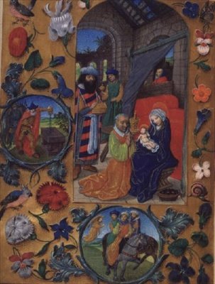 Add Ms 17280 fol.197b マギの崇拝、フラマン語の時間の本、ブルージュ (ベラム) より 作： Flemish School