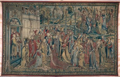 バトシェバは宮殿に命じた、ダビデとバトシェバのタペストリー、c.1510-15 作： Flemish School
