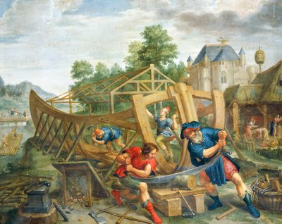 箱舟を作る 作： Flemish School