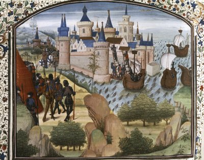 十字軍十字軍に包囲されたコンスタンティノープル 作： Flemish School