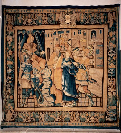 博物館の収蔵庫 (Le Trésor de Conques) を征服します。 フランダースのタペストリー。 サント・フォワの歴史。 16世紀 （？）。 作： Flemish School