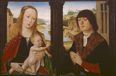 ディプティク-聖母子と寄付者、1490〜1500年頃 作： Flemish School