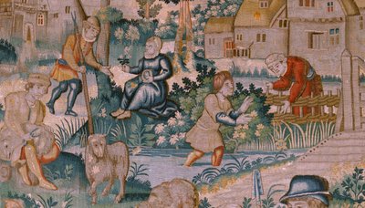 フランダースのタペストリー。 手拍子。 アウデナールデのアトリエ。 17世紀。 作： Flemish School