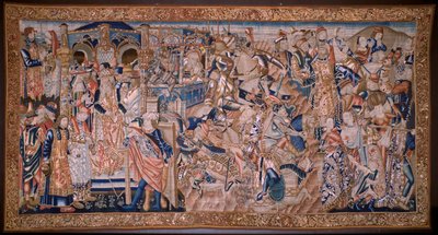 フランダースのタペストリー。 紅海 (パソ デル マール ロホ) を通過します。 1490年頃。 作： Flemish School