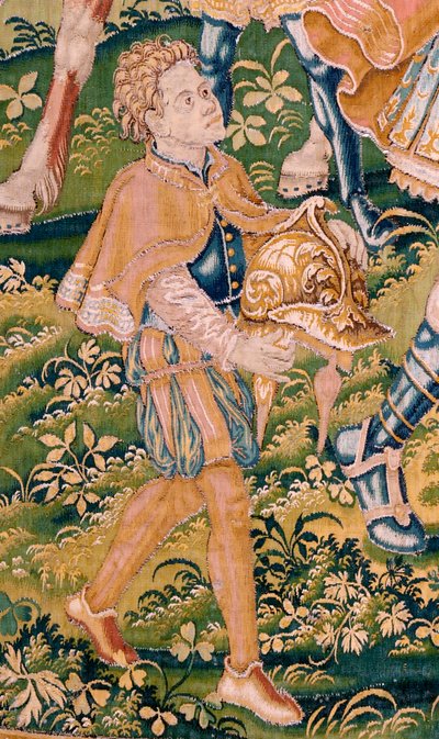 フランダースのタペストリー。 シリーズ The Book of Judith. ユダに戦争がやってくる (Llega la guerra a Judá)。 シリーズ4作目のタペストリー。 製造はオランダ、ブリュッセル(?)。 16世紀後半。 ファブリック ウール。 場所 バーリの聖ニコラス教会 (博物館 o 作： Flemish School