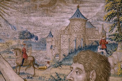 フランダースのタペストリー。 シリーズ 洗礼者聖ヨハネの歴史: キリストの洗礼 (Het doopsel van Christus)。 ブリュッセルのアトリエ。 1515-1520。 作： Flemish School