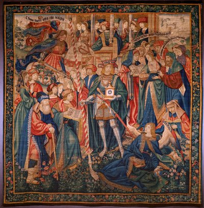 フランダースのタペストリー。 時の勝利 (De triomf van de Tijd, El triunfo del Tiempo). ウールとシルク。 347×342cm。 プライベート コレクション。 1504年頃。 作： Flemish School