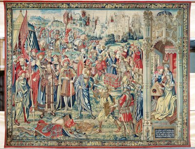 戦利品の収集、ダビデとバトシェバのタペストリー、1510〜15年頃 作： Flemish School