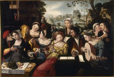花魁たちの放蕩息子》1530年頃（木に油彩） 作： Flemish School