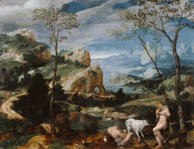 水星とアーガスのある風景、1570年頃 作： Flemish School