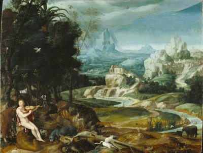オルフェウスのいる風景、1570年頃 作： Flemish School