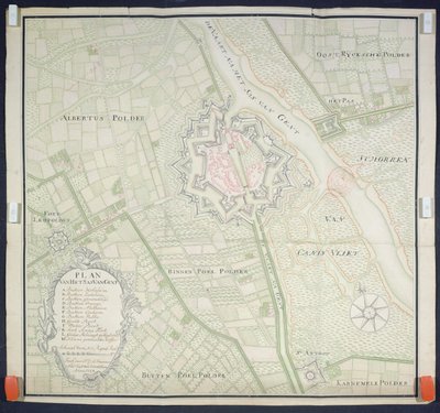 サスガントとその周辺地域の地図、1759 作： Flemish School