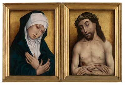 Mater Dolorosa and Man of Sorrows (パネルに油彩) 作： Flemish School